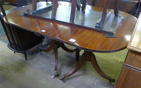 Regency style two pillar dining table and one leaf(-)